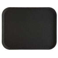 Choice 14" x 18" Black Rectangle Fiberglass Non-Skid Serving Tray