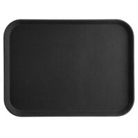 Choice 15" x 20" Black Rectangle Fiberglass Non-Skid Serving Tray