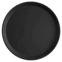 Choice 11 inch Black Round Non-Skid Serving Tray