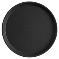 Choice 11" Black Round Non-Skid Serving Tray