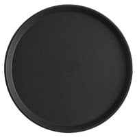 Choice 14 inch Black Round Non-Skid Serving Tray