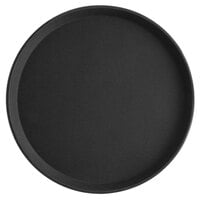 Choice 14" Black Round Fiberglass Non-Skid Serving Tray