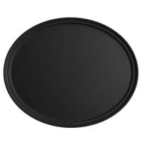 Choice 29" x 24" Black Oval Non-Skid Serving Tray