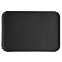 Choice 18" x 26" Black Rectangle Fiberglass Non-Skid Serving Tray