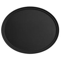 Choice 29" x 24" Black Oval Fiberglass Non-Skid Serving Tray