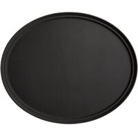 Choice 29 x 24 Black Oval Non-Skid Serving Tray