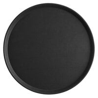 Choice 18" Black Round Non-Skid Serving Tray