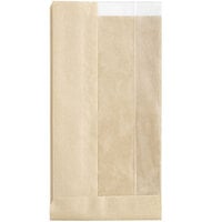 Choice 4 1/2" x 2 1/4" x 8 1/2" Kraft Window Sandwich / Bakery Bag - 500/Case