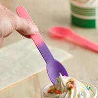 Pink to Purple Color-Changing Heavy Weight Frozen Yogurt Spoon - 100/Pack