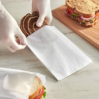 Choice 6 inch x 1 inch x 8 inch White Sandwich / Cookie Bag - 2000/Case