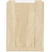 Choice 6 1/2 inch x 2 inch x 8 1/2 inch Kraft Grease-Resistant Window Cookie / Bakery Bag - 500/Case