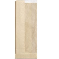 Choice 4 1/2" x 2 1/4" x 11 3/4" Kraft Window Sandwich / Bakery Bag - 500/Case