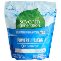 Seventh Generation 22897 Free & Clear 45-Count Dishwasher Detergent Packs - 8/Case