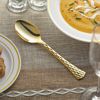 Gold Visions 6 3/4 inch Brixton Heavy Weight Gold Plastic Spoon - 400/Case