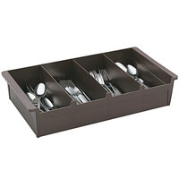 Vollrath 52652 Brown 4-Compartment Polypropylene Cutlery Box