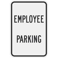 Lavex Industrial Employee Parking Non-Reflective Black Aluminum Sign - 12 inch x 18 inch
