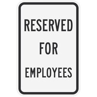 Lavex "Reserved for Employees" Reflective Black Aluminum Sign - 12" x 18"