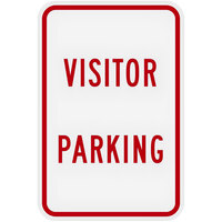 Lavex "Visitor Parking" Reflective Red Aluminum Sign - 12" x 18"