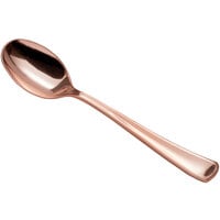 Visions 6 3/4 inch Classic Heavy Weight Rose Gold Plastic Spoon - 25/Pack