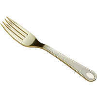 Visions 7 1/4 inch Satin Heavy Weight Gold Plastic Fork - 25/Pack