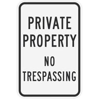 Lavex Industrial Private Property / No Trespassing Black Aluminum Composite Sign - 12 inch x 18 inch