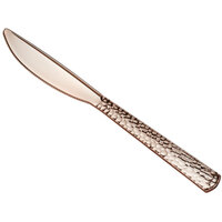 Gold Visions 7 1/2 inch Hammersmith Heavy Weight Rose Gold Plastic Knife - 25/Pack