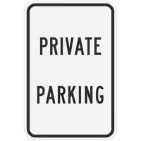 Lavex "Private Parking" Reflective Black Aluminum Sign - 12" x 18"