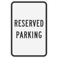 Lavex Industrial Reserved Parking Non-Reflective Black Aluminum Sign - 12 inch x 18 inch