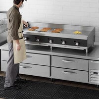Cooking Performance Group 60N Ultra Series 60 inch Chrome Plated Natural Gas 5-Burner Countertop Griddle - 150,000 BTU