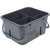 Lavex Janitorial Plastic Cleaning Caddy, 4-Compartment Gray, 11.5L x 9W