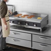 Cooking Performance Group GTU-CPG-48-L Ultra Series 48 inch Chrome Plated Liquid Propane 4-Burner Countertop Griddle - 120,000 BTU