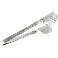 GET BSPD-20 10 1/2 inch Stainless Steel Comb Salad Tongs with Hammered Finish