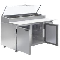 Beverage-Air DP60HC-CL 60 inch 2 Door Clear Lid Refrigerated Pizza Prep Table