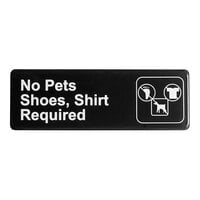 Thunder Group No Pets, Shoes and Shirt Required Sign - Black and White, 9" x 3"