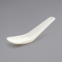 Front of the House FSP002BEP23 Catalyst 4 1/2 inch European White Porcelain Taster Spoon - 12/Case