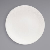 Front of the House DDP089BEP21 Catalyst Pearl 11 inch European White Embossed Coupe Round Porcelain Plate - 4/Case