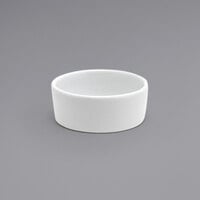 Front of the House ASC026WHP23 Soho 3 oz. Bright White Round Porcelain Ramekin - 12/Case