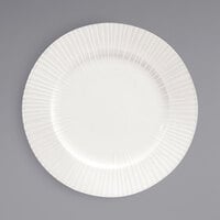 Front of the House DDP081BEP21 Catalyst Focus 11 1/2" European White Embossed Wide Rim Round Porcelain Plate - 4/Case