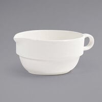 Front of the House TGB003BEP21 Catalyst Monaco 16 oz. European White Porcelain Gravy Boat - 4/Case