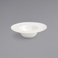 Front of the House DCS029BEP23 Catalyst Monaco 4 inch European White Round Porcelain Saucer - 12/Case