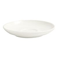 Front of the House Catalyst Seattle 4 3/4" European White Round Porcelain Saucer - 12/Case