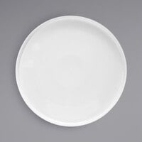 Front of the House DDP077WHP21 Soho 10 3/4 inch Bright White Round Porcelain Plate with Raised Rim - 4/Case