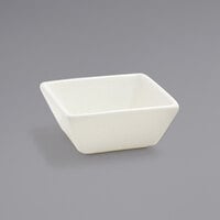 Front of the House DSD026BEP13 Catalyst Kyoto 4 oz. European White Tall Square Porcelain Sauce Dish - 12/Case