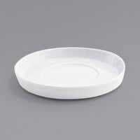 Front of the House DCS012WHP23 Soho 5 1/4 inch Bright White Round Porcelain Saucer - 12/Case