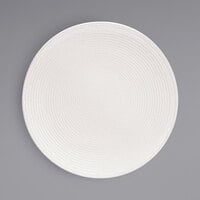 Front of the House DSP045BEP22 Catalyst Pearl 8 inch European White Embossed Coupe Round Porcelain Plate - 6/Case