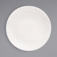 Front of the House DDP090BEP21 Catalyst Spoke 11" European White Embossed Coupe Round Porcelain Plate - 4/Case