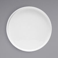 Front of the House DDP076WHP22 Soho 9 inch Bright White Round Porcelain Plate with Raised Rim - 6/Case