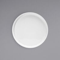 Front of the House DAP084WHP23 Soho 5 inch Bright White Round Porcelain Plate with Raised Rim - 12/Case