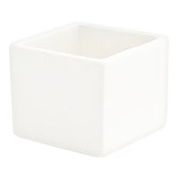 Front of the House Catalyst 1 oz. European White Square Porcelain Ramekin - 24/Case