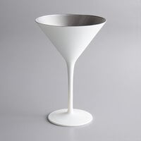 Stolzle 1400025T/2487 Glisten 8.5 oz. Matte White/Silver Martini Glass - 6/Case